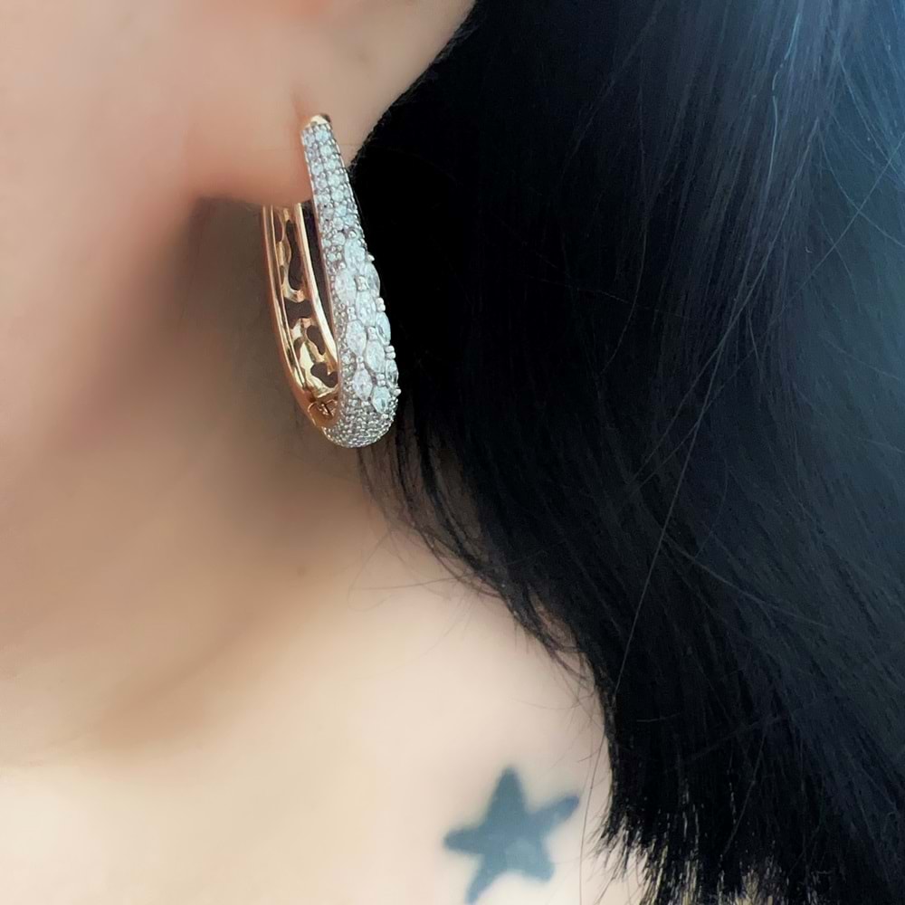 XUPING ZİRKON TAŞLI VASE KÜPE-ROSE RENK ACR7099