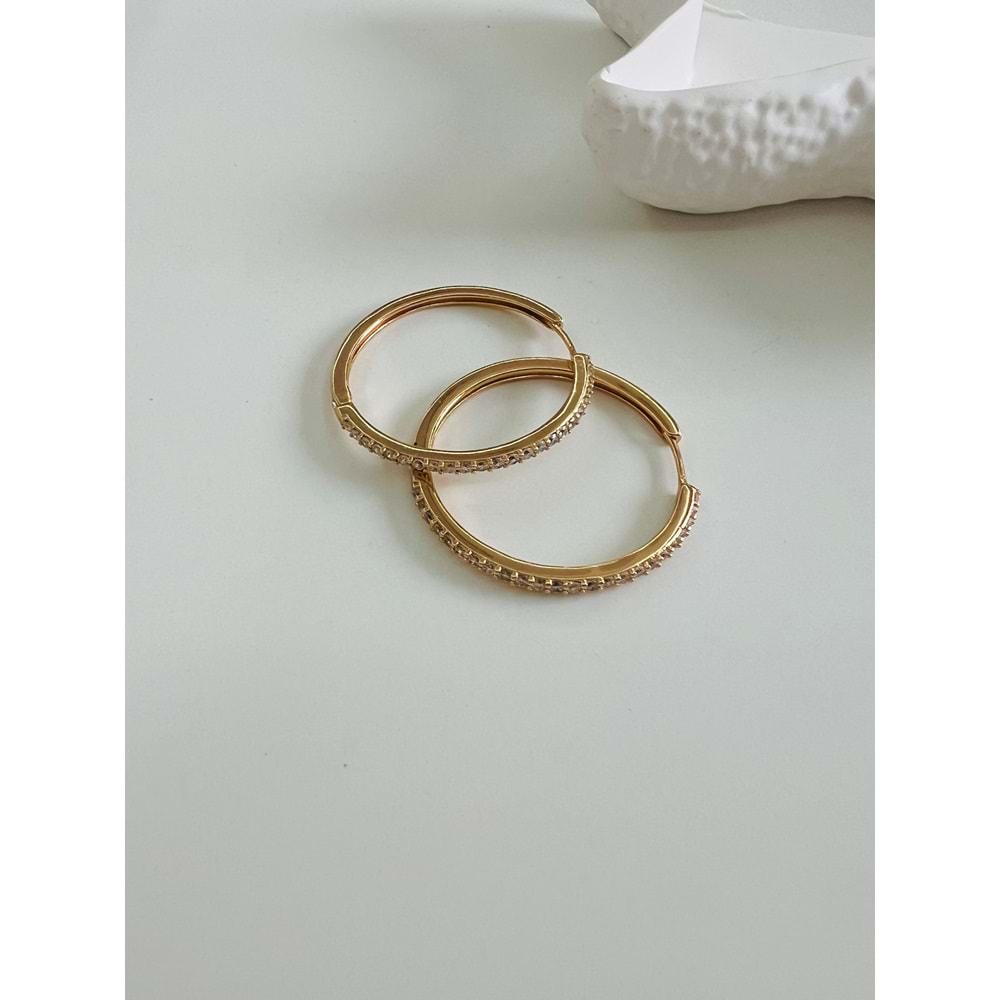 XUPING ZİRKON TAŞLI HALKA KÜPE-ROSE RENK ACR7114