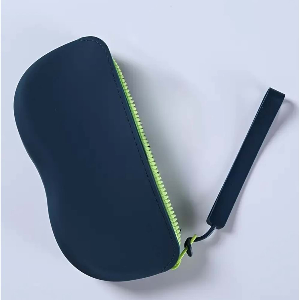 TAŞINABİLİR, KOL ASKILI SİLİKON GÖZLÜK KILIFI-KOYU YEŞİL ACR7344