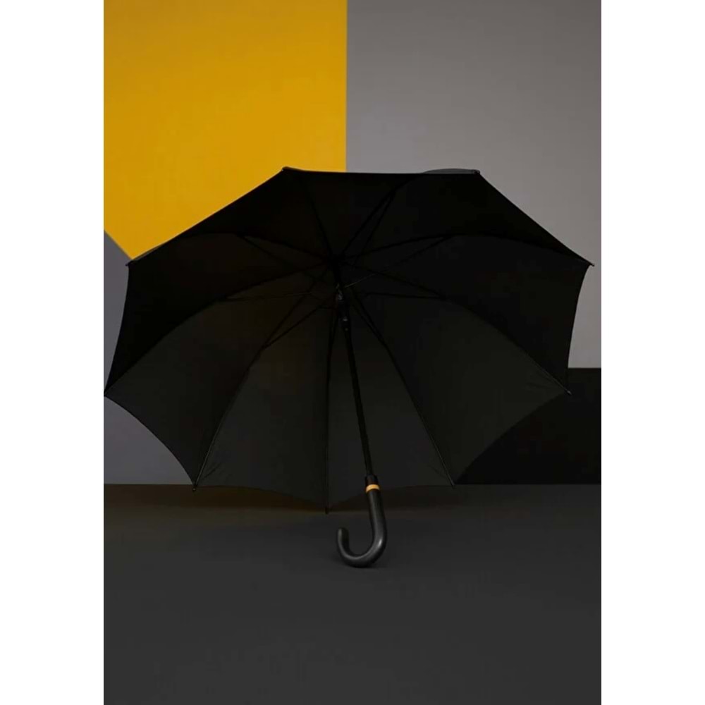KALİTELİ SİYAH 10 FİBER TELLİ, GOLD DETAYLI, BASTONLU, KIRILMAZ PROTOKOL ŞEMSİYE ACR7516