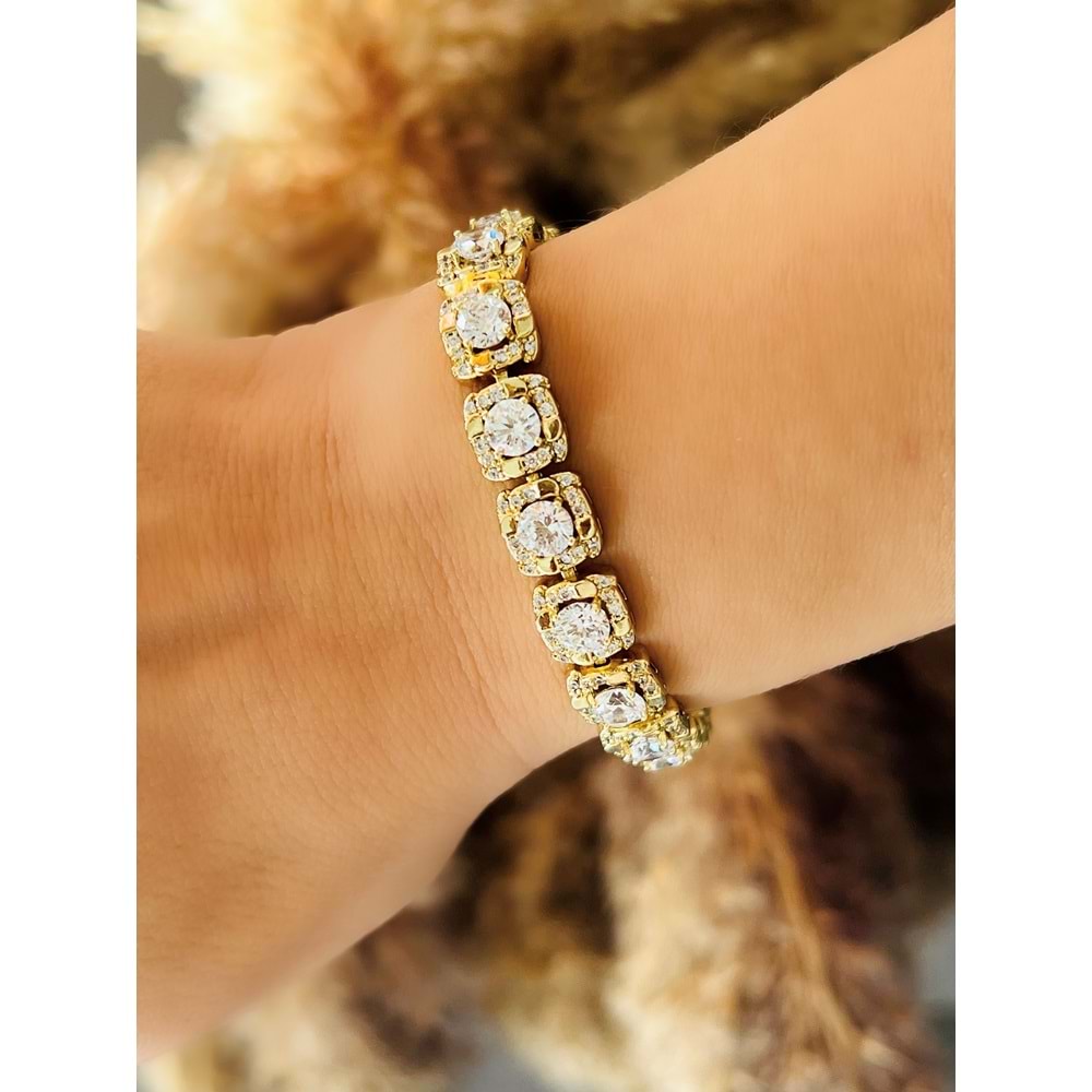 XUPING 14K KARE ZİRKON TAŞLI BİLEKLİK 17+1CM ACR7582