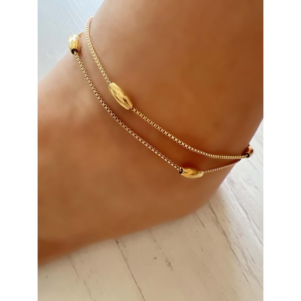 GOLD RENK İKİLİ BADEM ÇELİK HALHAL 20+4 CM ACR7668