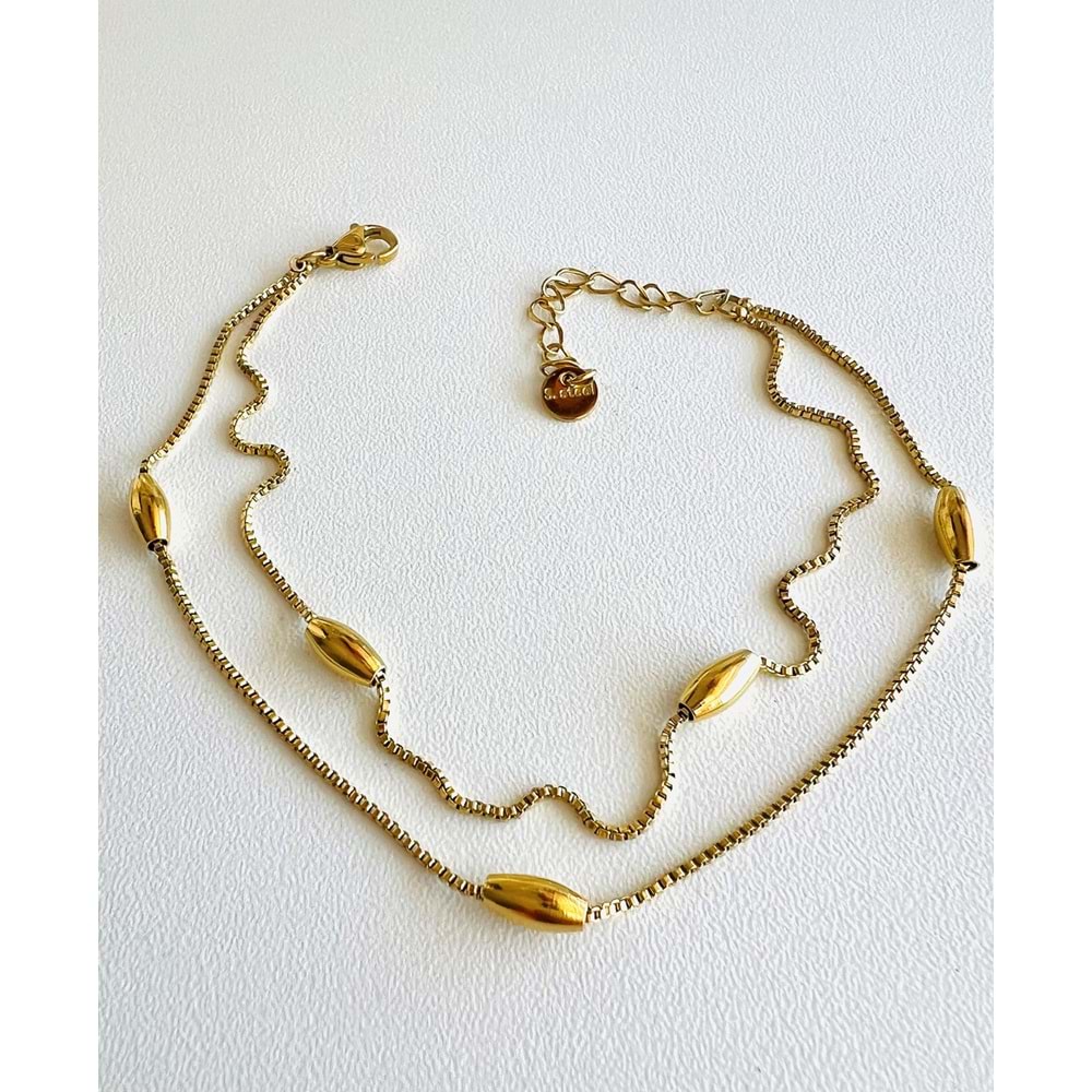 GOLD RENK İKİLİ BADEM ÇELİK HALHAL 20+4 CM ACR7668