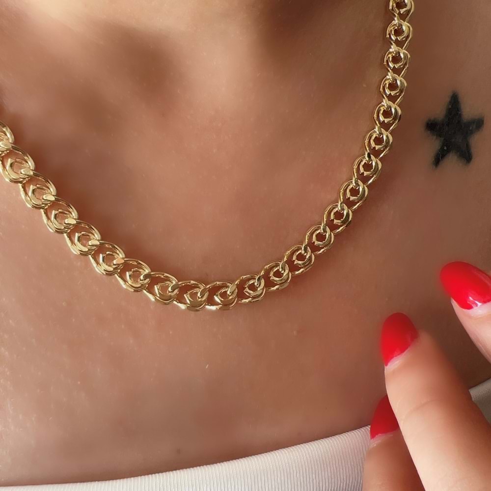 XUPING 14K SARMAL ZİNCİR KOLYE 45CM-GOLD ACR7793