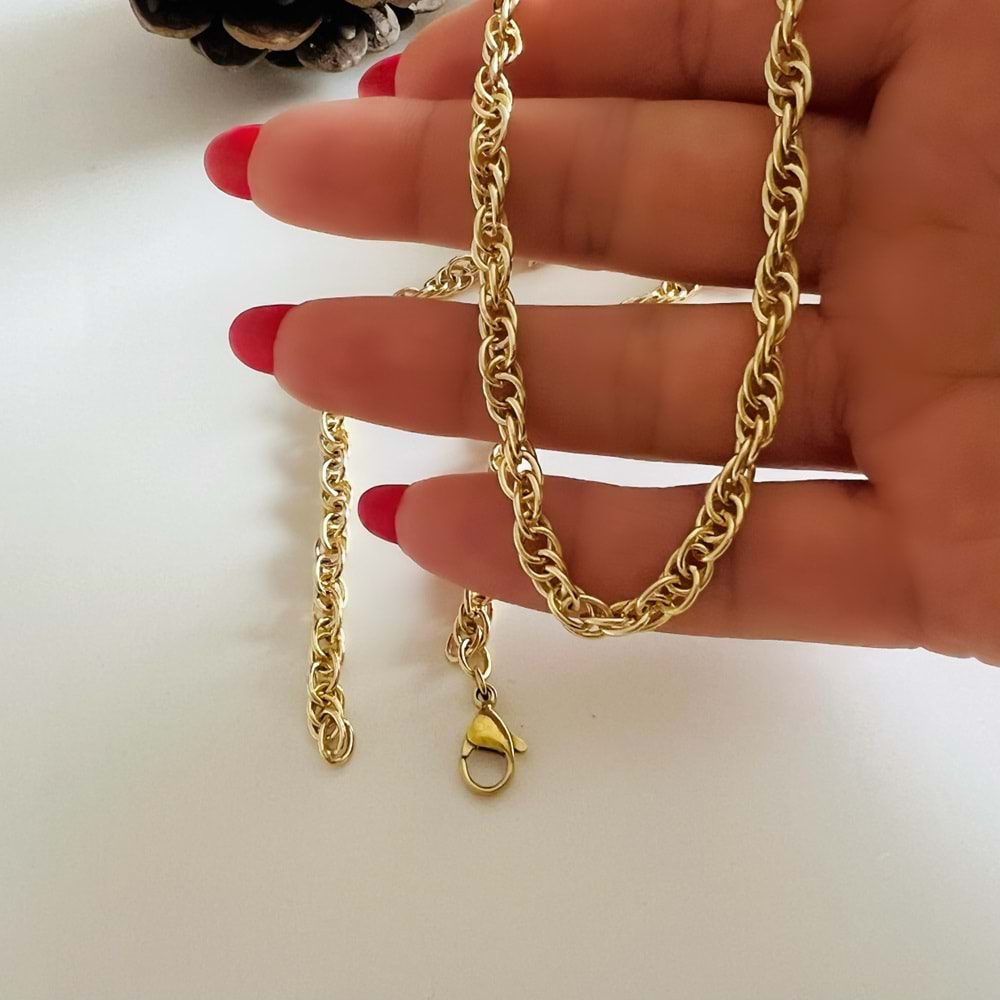 XUPING 14K BURGU ZİNCİR KOLYE 50CM-GOLD ACR7795