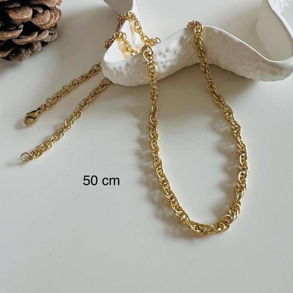 XUPING 14K BURGU ZİNCİR KOLYE 50CM-GOLD ACR7795