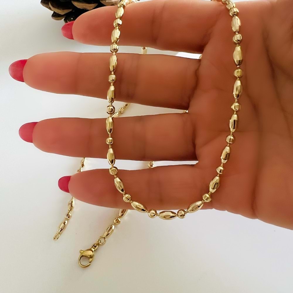 XUPING 14K DORİKALI BADEM KOLYE 50CM-GOLD ACR7801