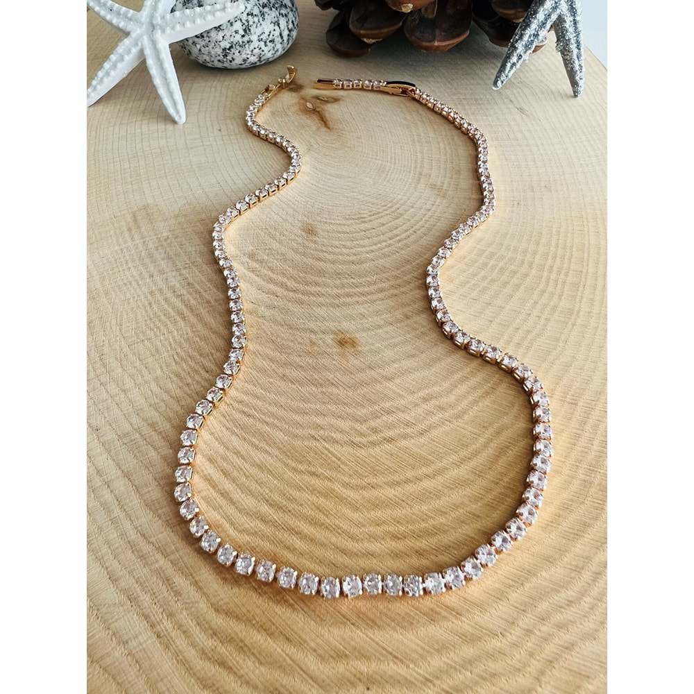 SUYOLU KOLYE 42+3CM-4MM-ROSE RENK ACR7895