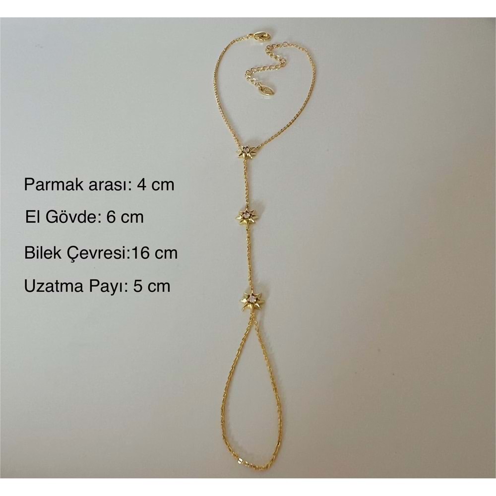 ÖZEL SERİ TAŞLI, YILDIZLI ŞAHMERAN-GOLD RENK ACR8154