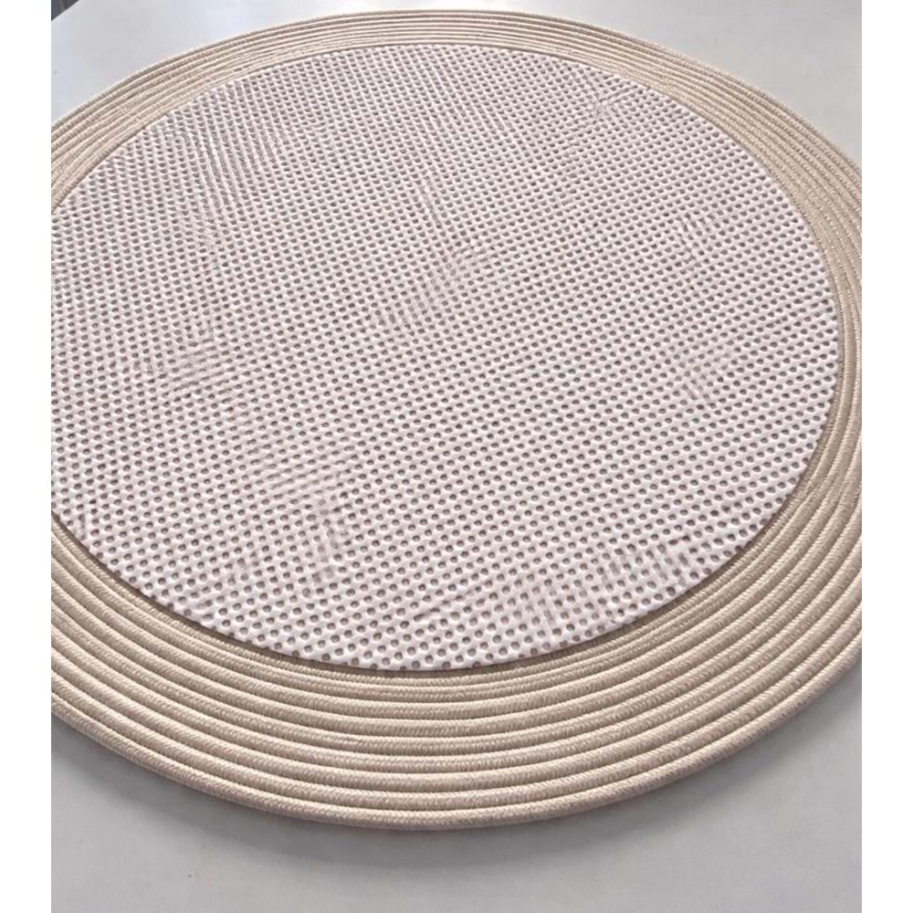 GADE EL YAPIMI, KAYDIRMAZLI, TRESS İPİ PASPAS-BAMBU&EKRU, SAÇAKLI BOHEM TARZ YUVARLAK ACR8417