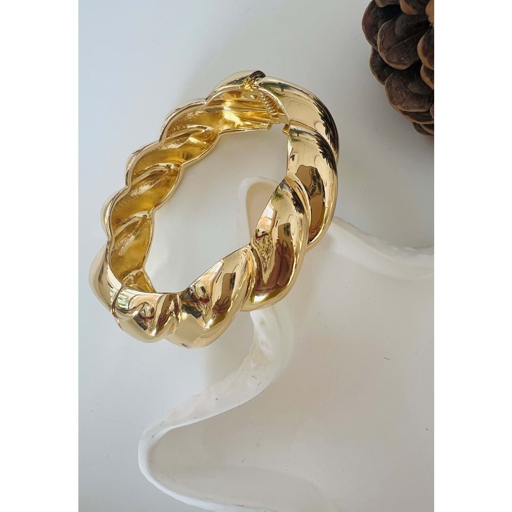 VİNTAGE KALIN BURGU KELEPÇE-GOLD RENK ACR8478