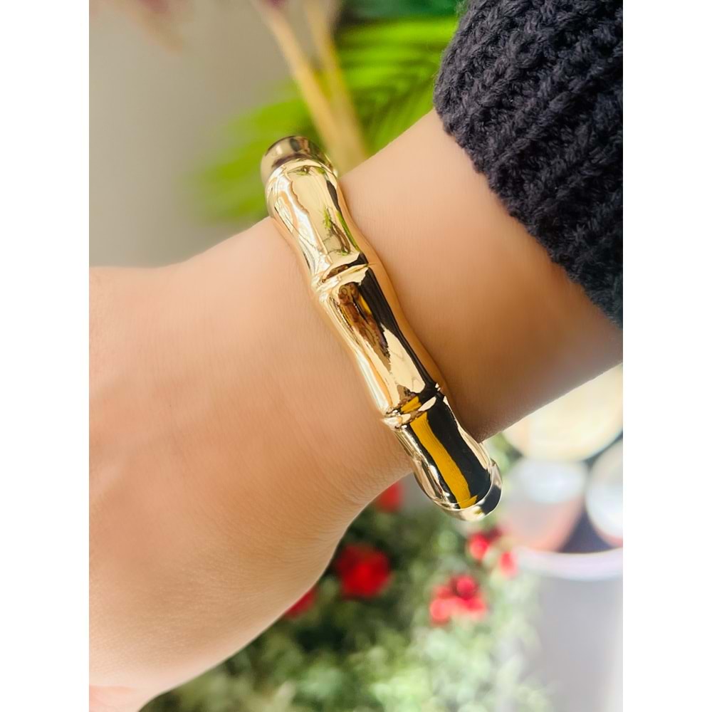 VİNTAGE KEMİK MODEL KELEPÇE-GOLD RENK ACR8482