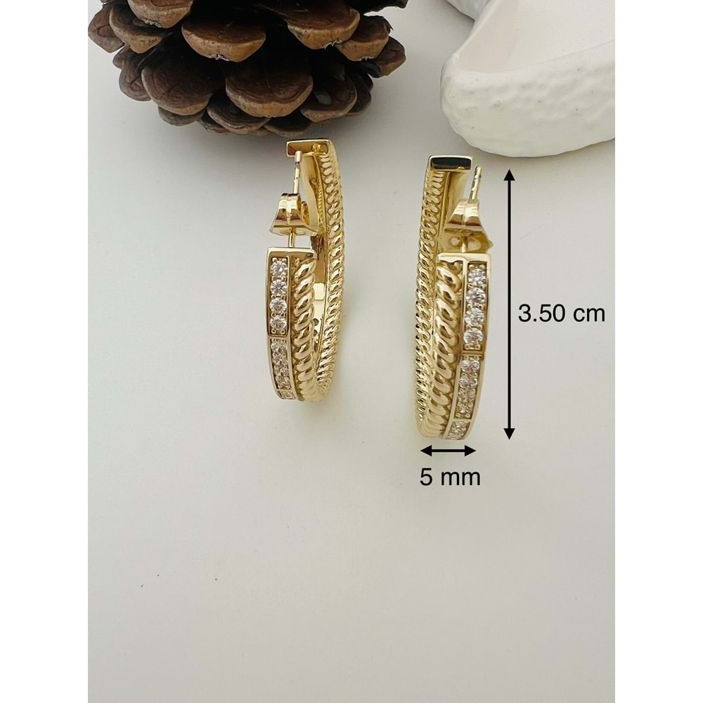 XUPING 14K BURGULU SUYOLU HALKA KÜPE-GOLD RENK ACR8521