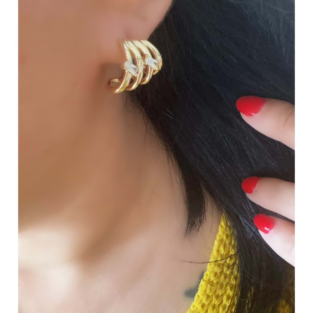 XUPING 14K DÖRTLÜ GÖRÜNÜMLÜ KÜPE-GOLD RENK ACR8539