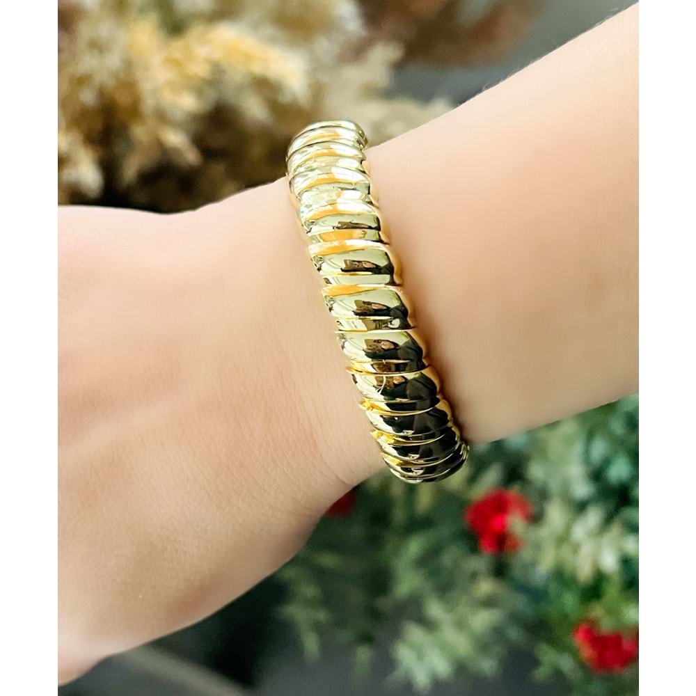 GOLD RENK LASTİKLİ BOMBE BİLEKLİK ACR8639