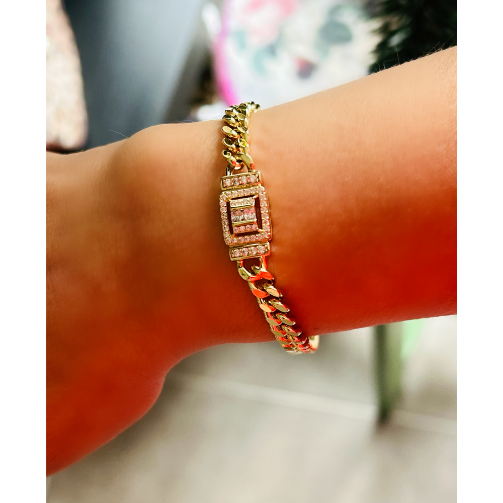 XUPING 14K BAGET GURMET BİLEKLİK 18+2CM-GOLD RENK ACR8966