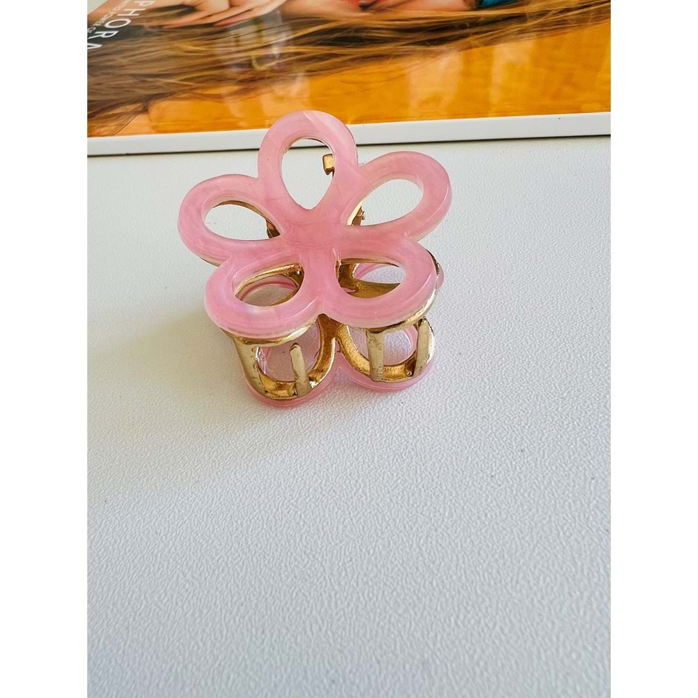 PEMBE RENK KEMİK ÇİÇEK TOKA 4 CM ACR9062