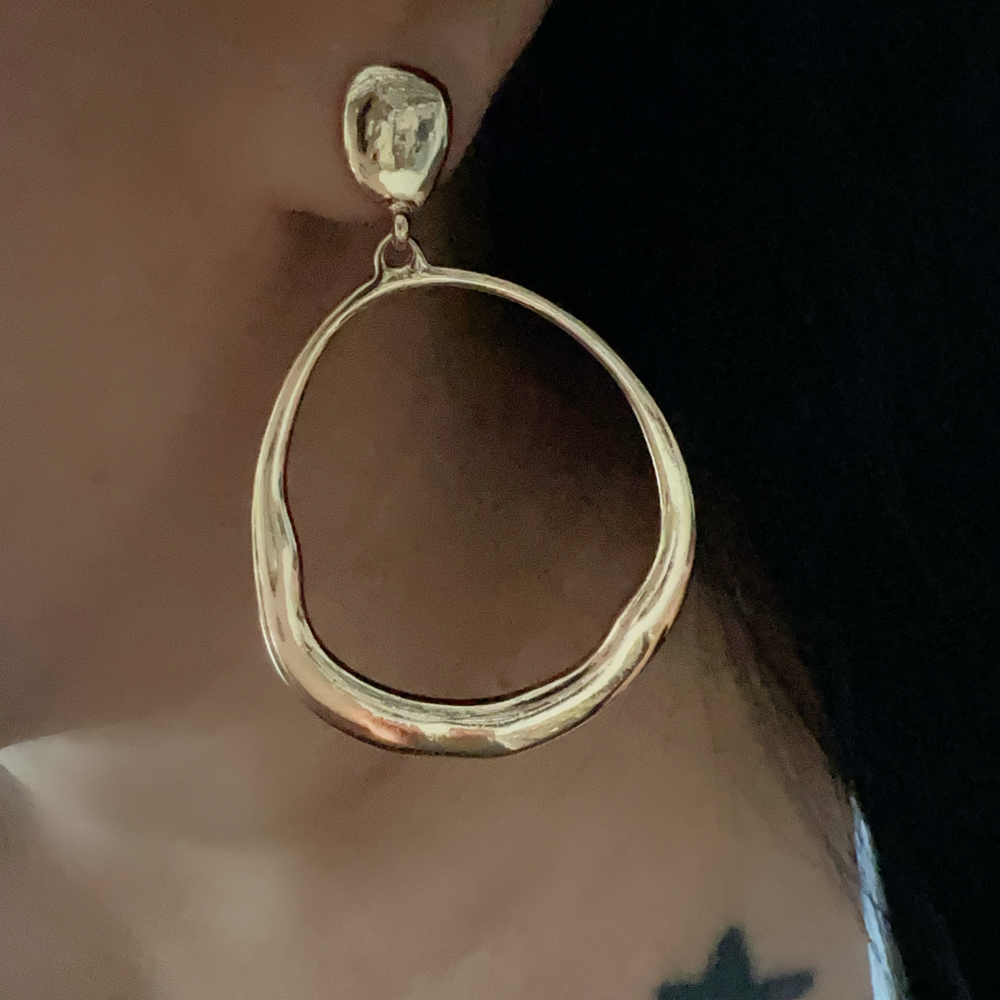 ÖZEL SERİ MARKA MODEL HALKA KÜPE-GOLD RENK ACR9083