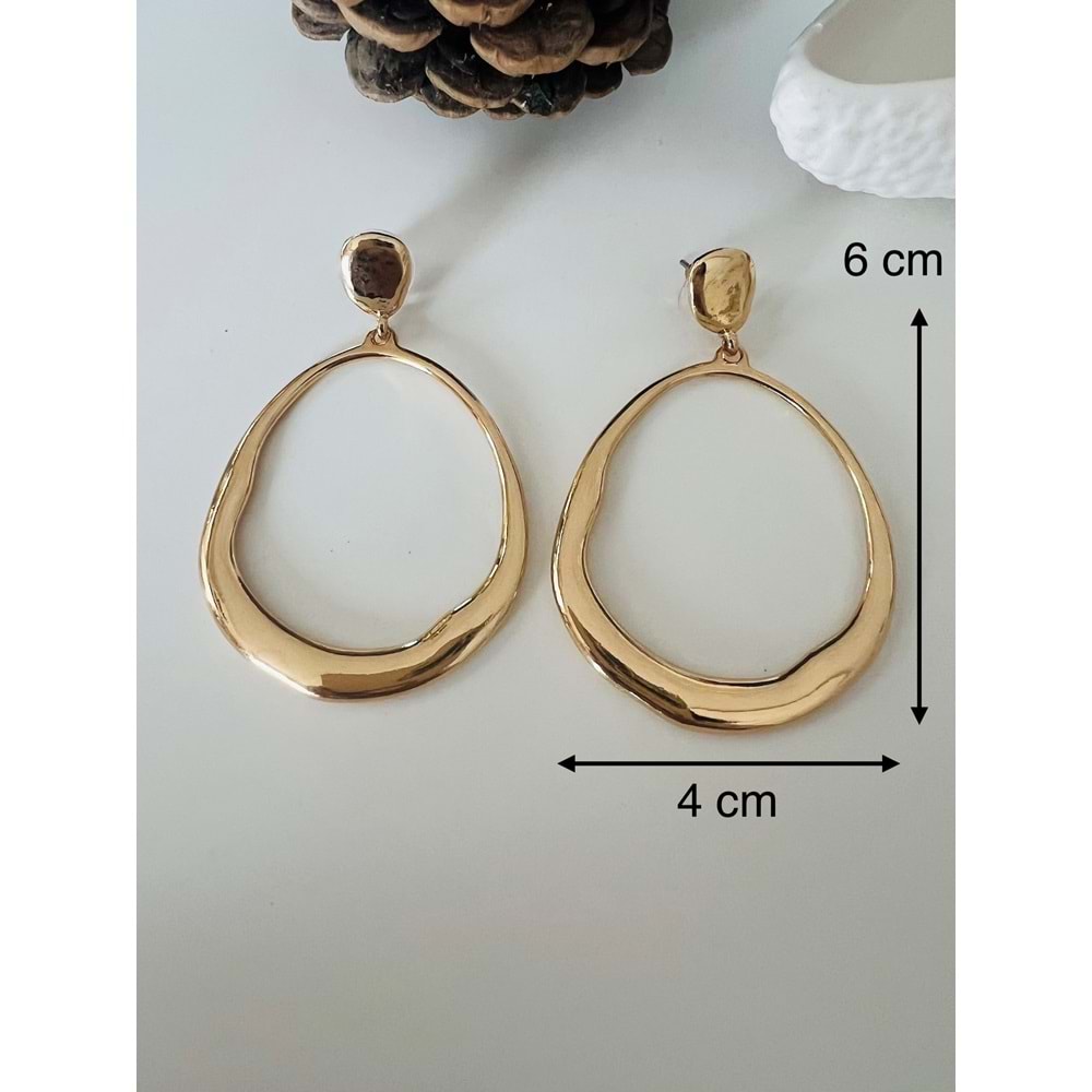 ÖZEL SERİ MARKA MODEL HALKA KÜPE-GOLD RENK ACR9083