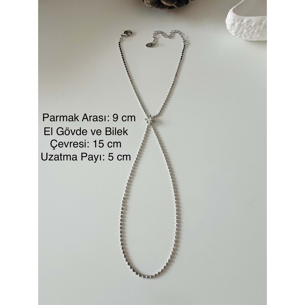 ÖZEL SERİ, PUL ZİNCİRLİ KUTUP YILDIZI ŞAHMERAN-GÜMÜŞ RENK ACR9098