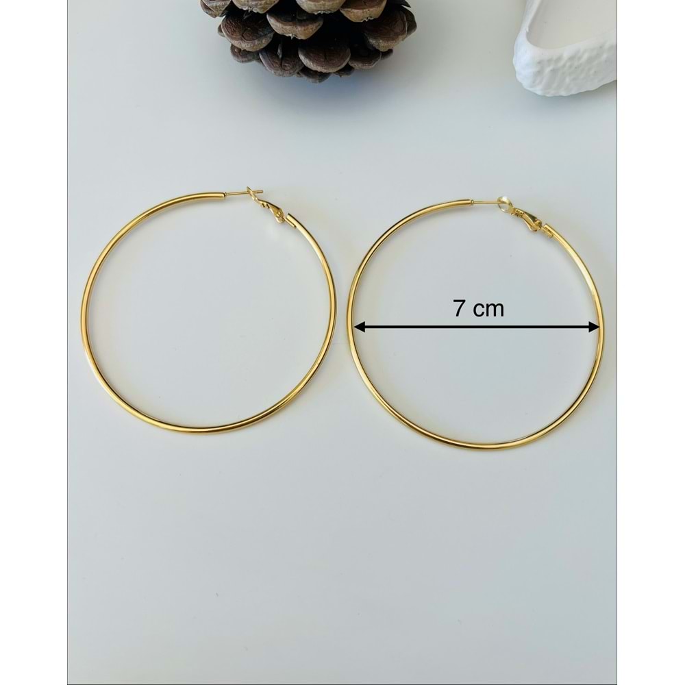 GOLD RENK ÇELİK BÜYÜK HALKA KÜPE ACR9270
