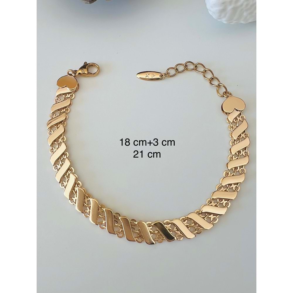 XUPING KALPLİ TASARIM BİLEKLİK 18+3CM-ROSE RENK ACR9275