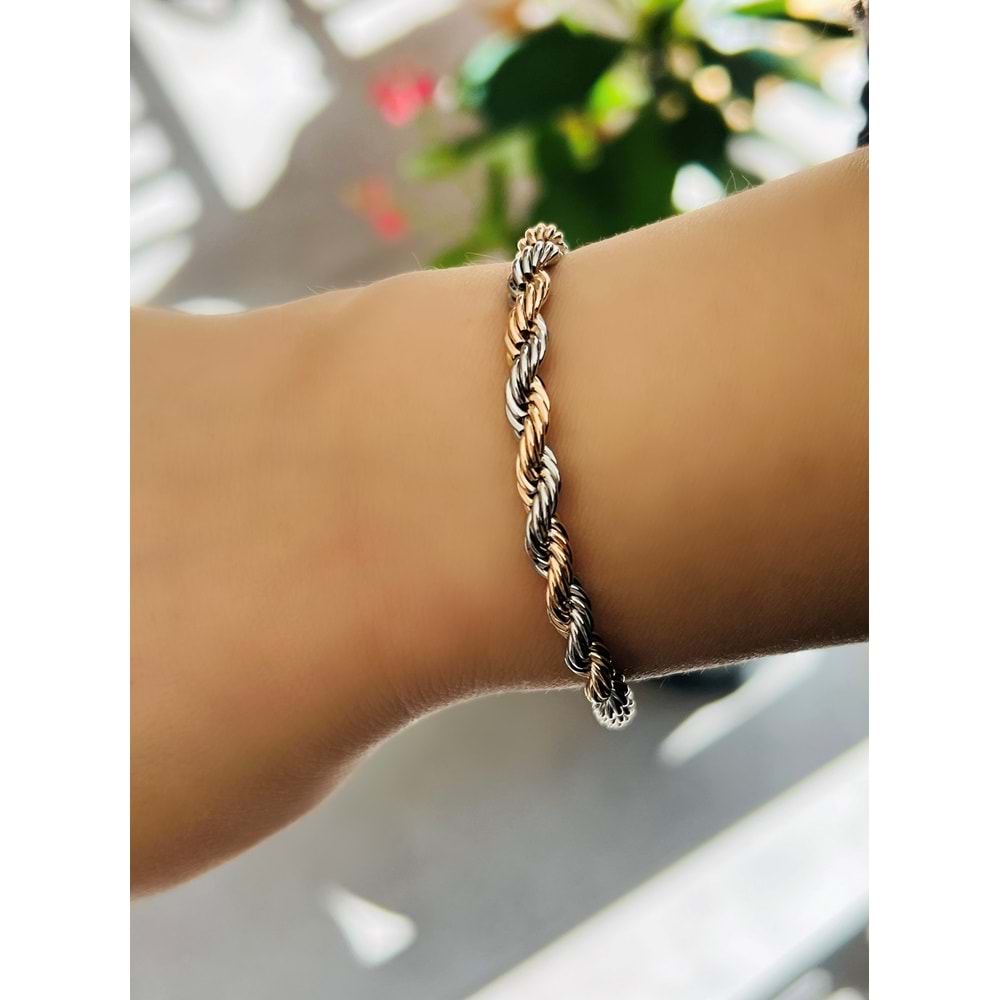 XUPING ROSE-GÜMÜŞ RENK BURGU BİLEKLİK 20 CM ACR9278