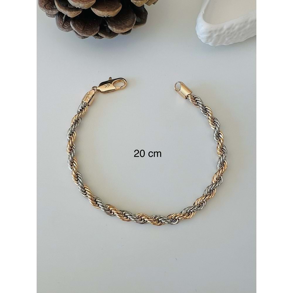XUPING ROSE-GÜMÜŞ RENK BURGU BİLEKLİK 20 CM ACR9278