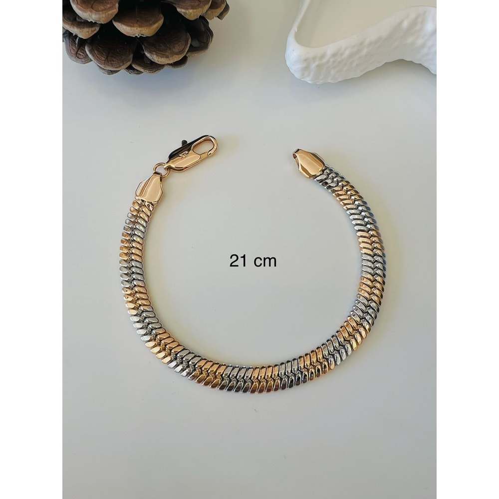 XUPING ROSE-GÜMÜŞ RENK BALIKSIRTI BİLEKLİK 21CM ACR9279