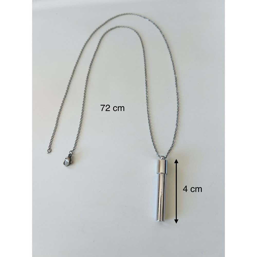 İÇİNE NOT KOYULABİLEN UNİSEX ÇELİK DİLEK KOLYESİ 72CM ACR9280