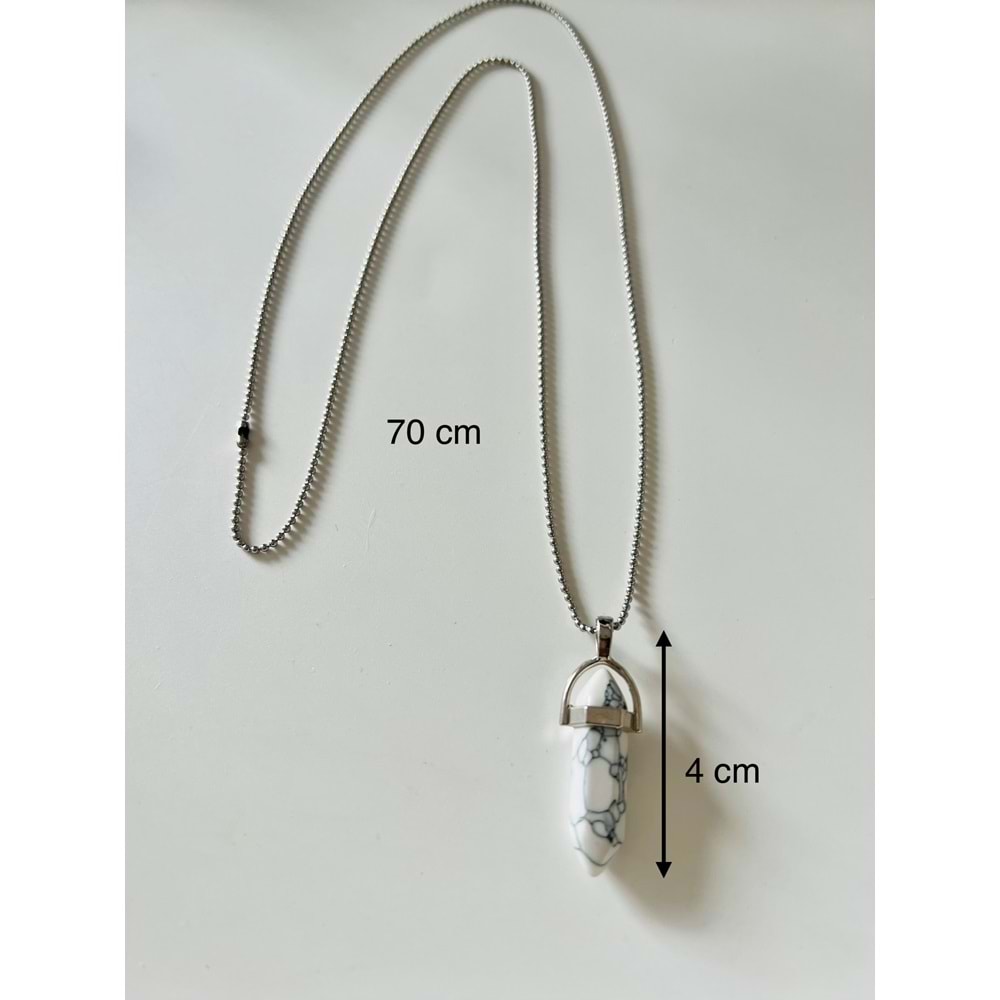 ERKEK HAVLİT DOĞALTAŞ ÇELİK ÇİVİ 70CM KOLYE ACR9289