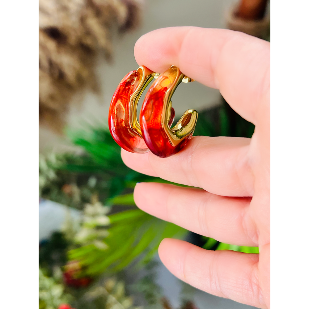 ÇELİK NAR ÇİÇEĞİ RENKLİ C KÜPE-GOLD RENK ACR9313