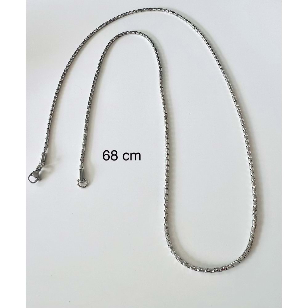 ERKEK ÇELİK KÜP ZİNCİR KOLYE 68CM -2MM ACR9383