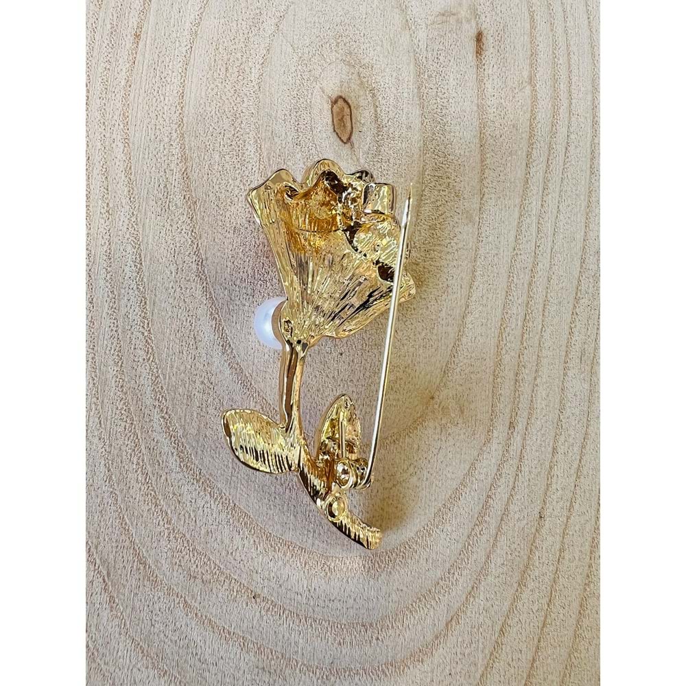 TAŞLI, İNCİLİ LALE BROŞ ACR9604