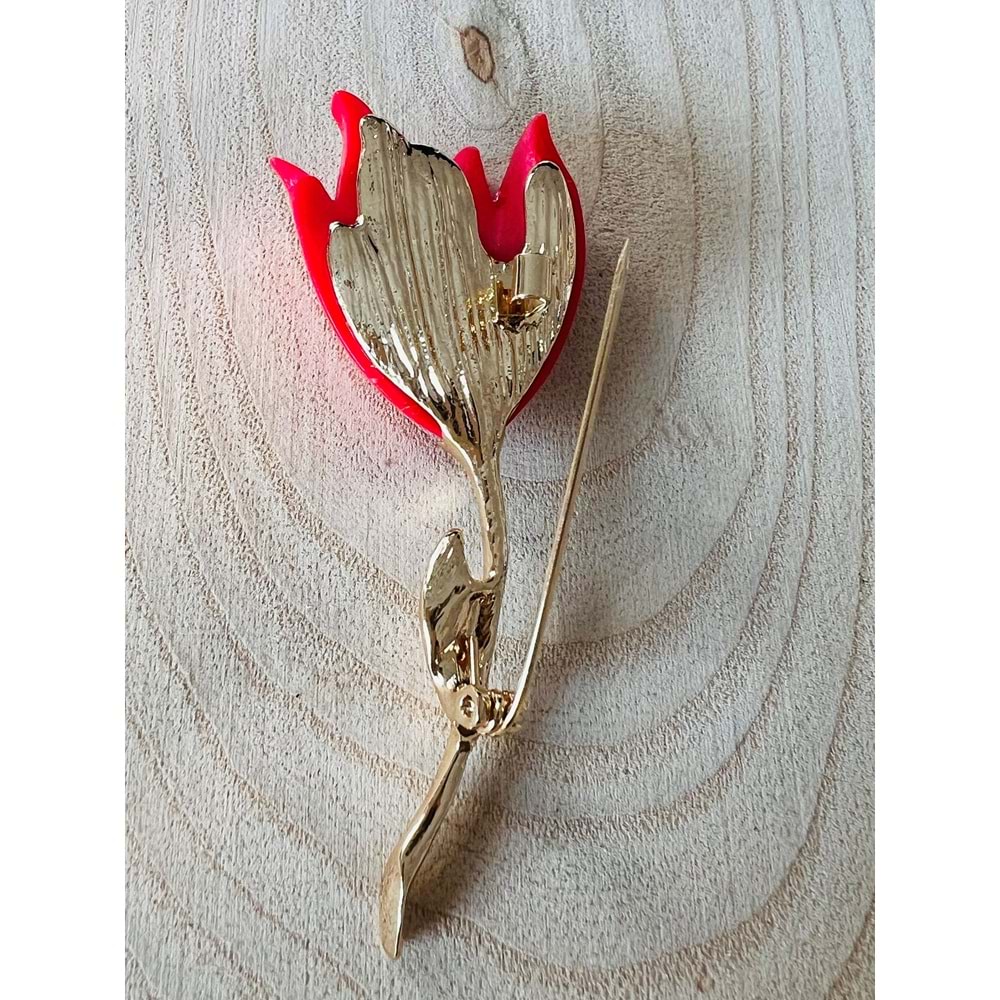 KIRMIZI LALE BROŞ ACR9610