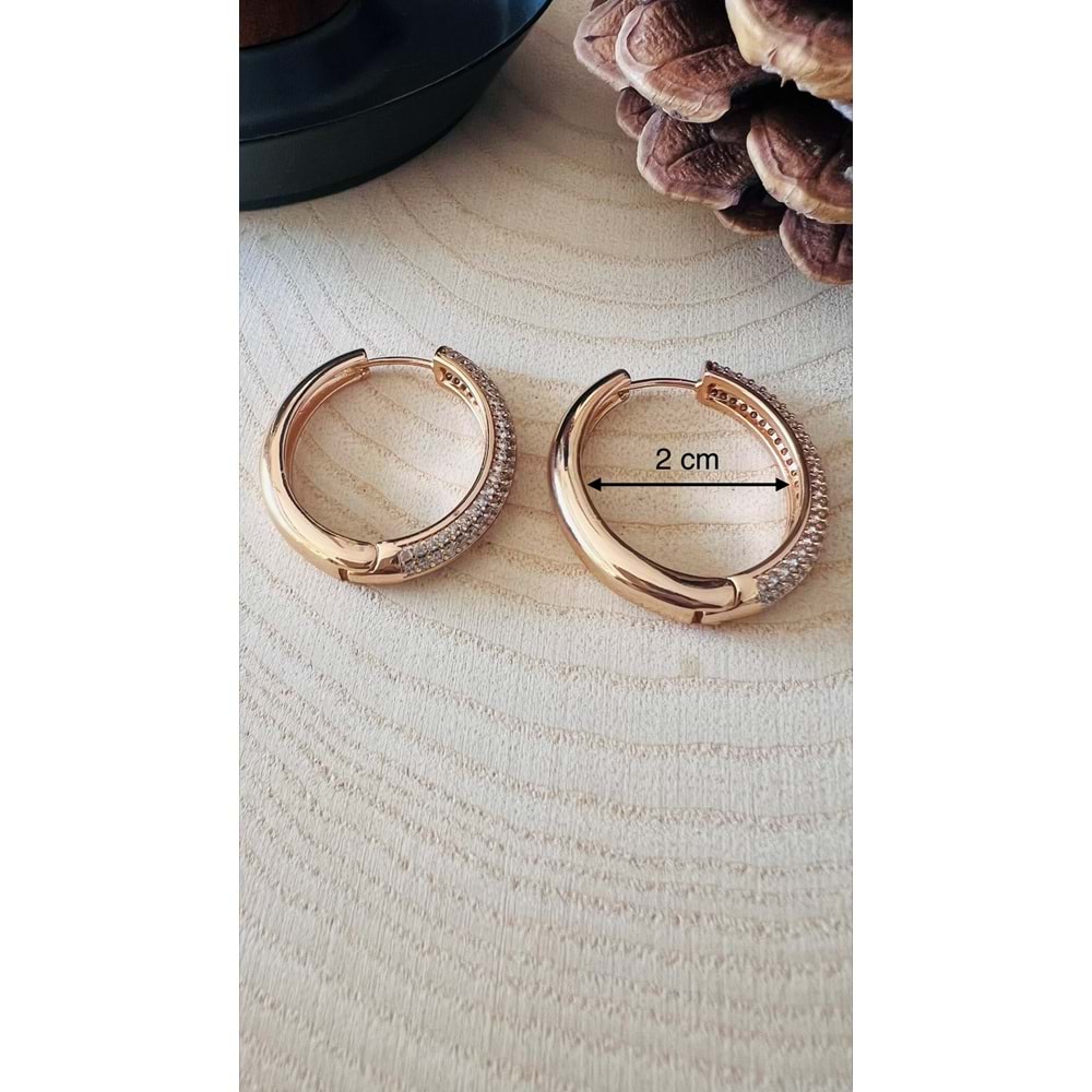 XUPING ROSE RENK SIRALI ZİRKON TAŞLI HALKA KÜPE ACR9677