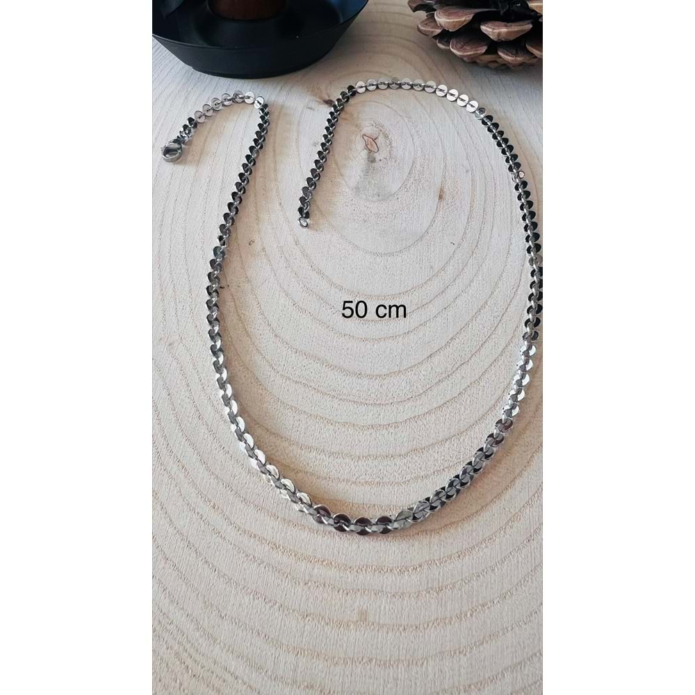 XUPING GÜMÜŞ RENK YAPRAK ZİNCİR KOLYE 50CM ACR9679