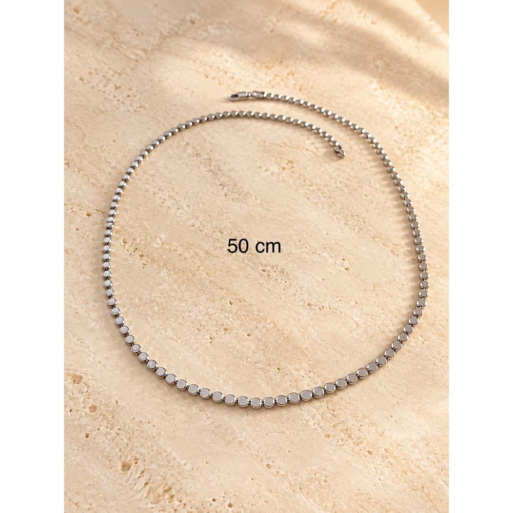 XUPING GÜMÜŞ RENK EZME PUL KOLYE 50CM ACR9682