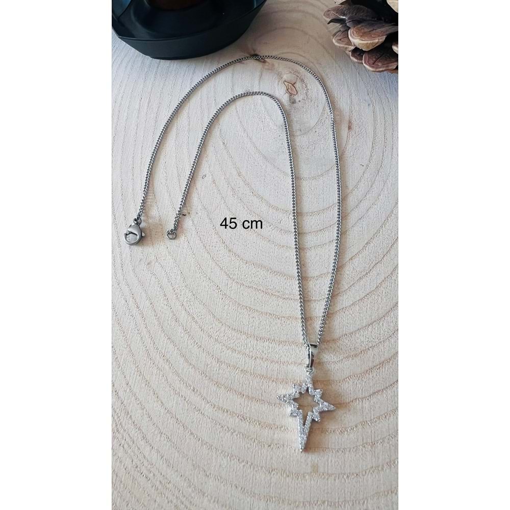 XUPING GÜMÜŞ RENK KUTUP YILDIZI KOLYE 45CM ACR9683