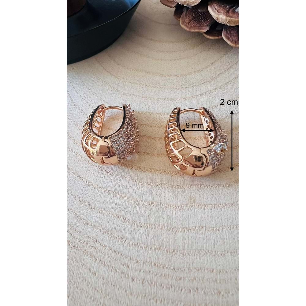 XUPING ROSE RENK ZİRKON TAŞLI OVAL KÜPE ACR9684