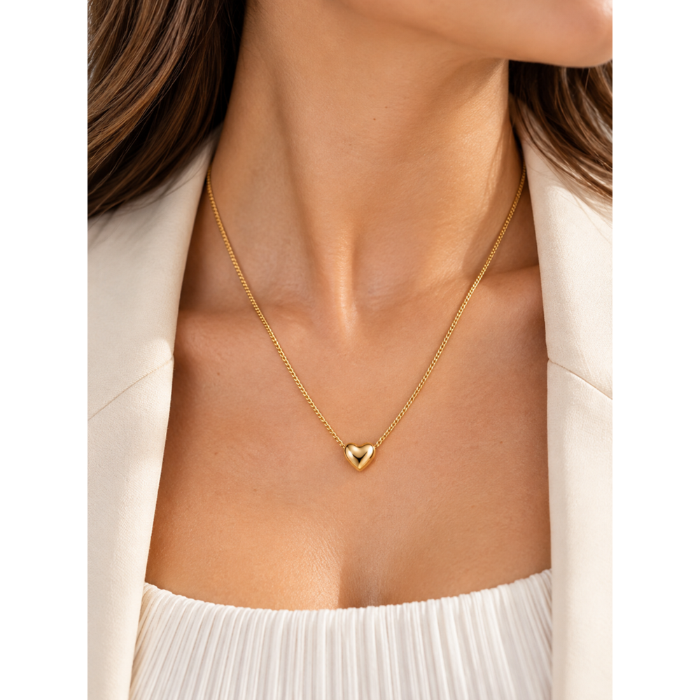 XUPING 14K GOLD RENK MİNİ KALPLİ KOLYE 46+4CM ACR9691