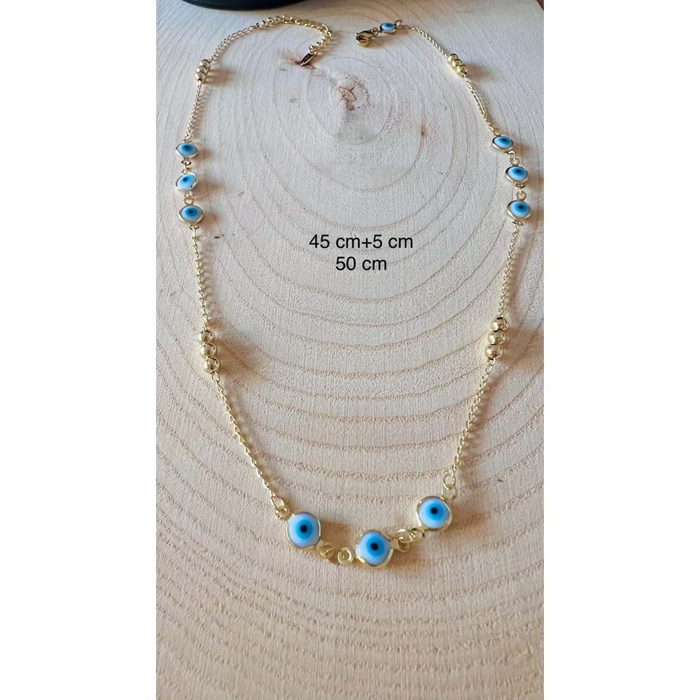 XUPING 14K GOLD RENK DORİKALI NAZAR KOLYE 45+5CM ACR9692
