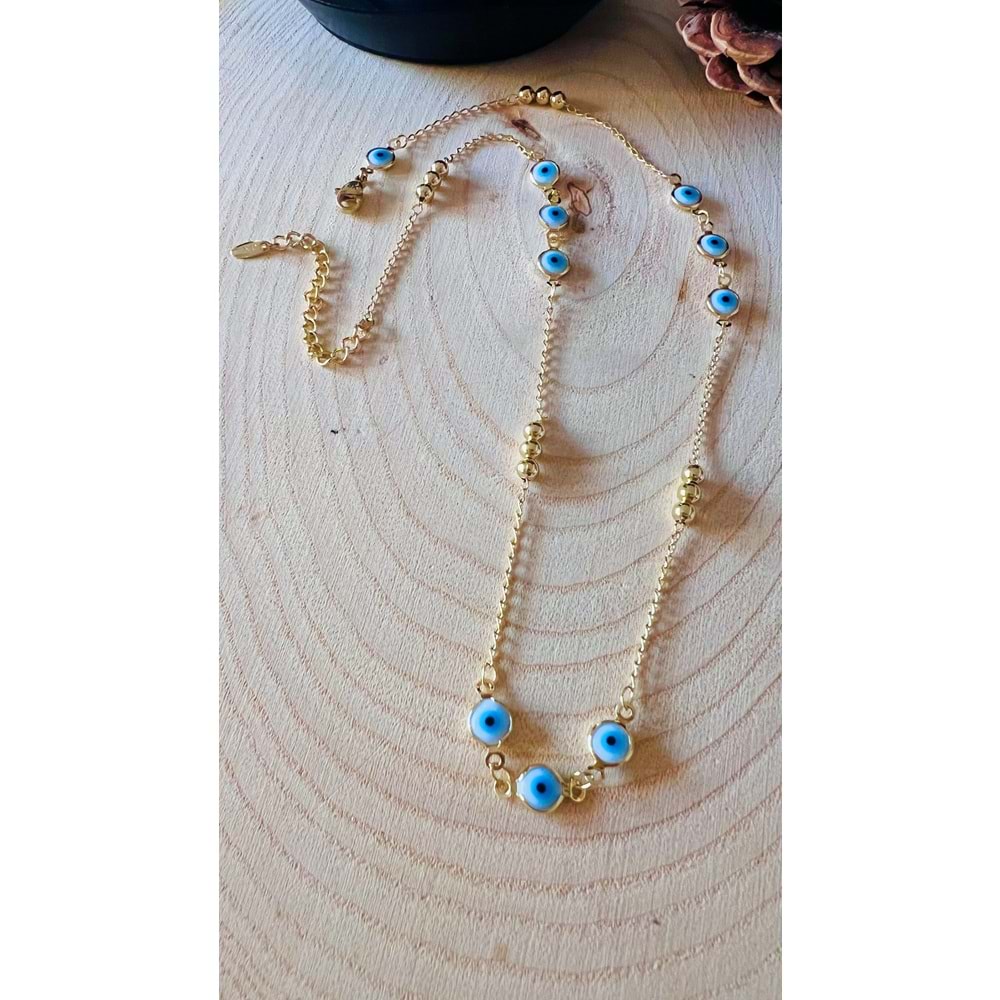 XUPING 14K GOLD RENK DORİKALI NAZAR KOLYE 45+5CM ACR9692