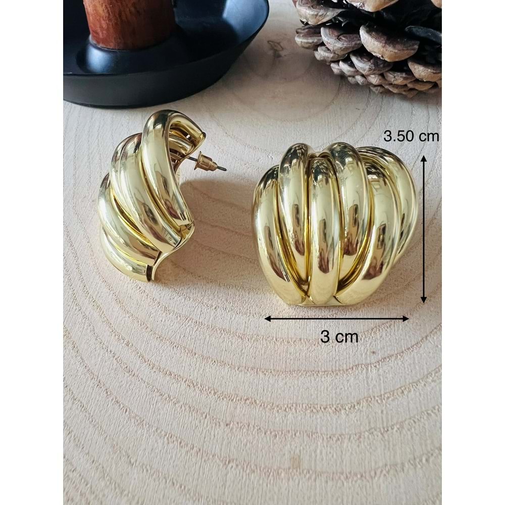 VİNTAGE GOLD RENK BOMBE KÜPE ACR9694