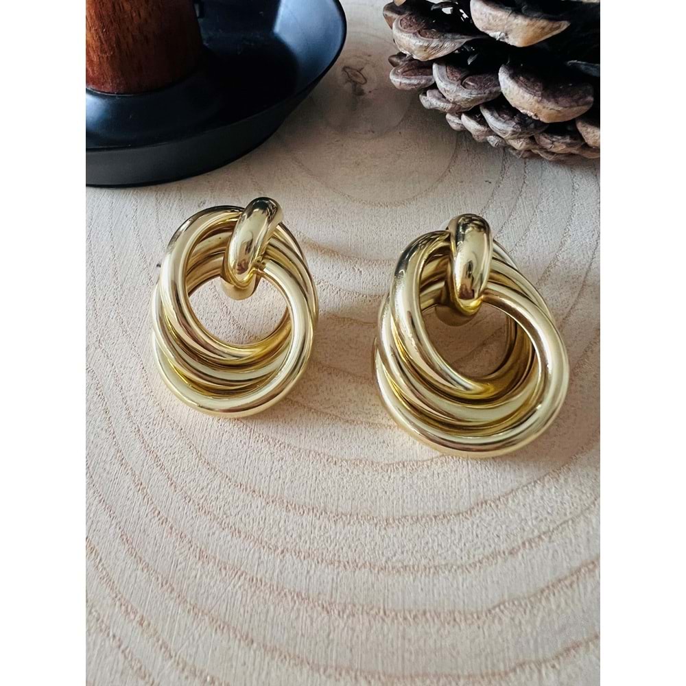 GOLD RENK SARMAL HALKA KÜPE ACR9695