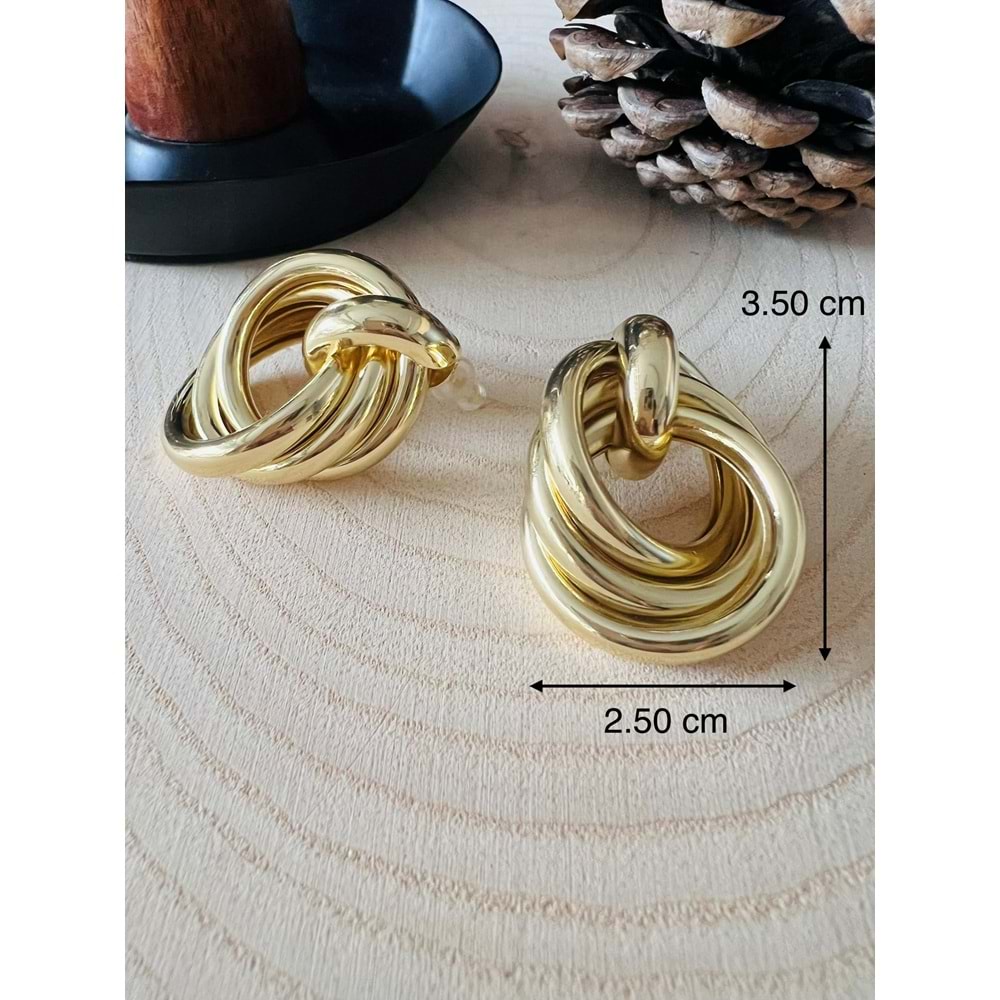 GOLD RENK SARMAL HALKA KÜPE ACR9695