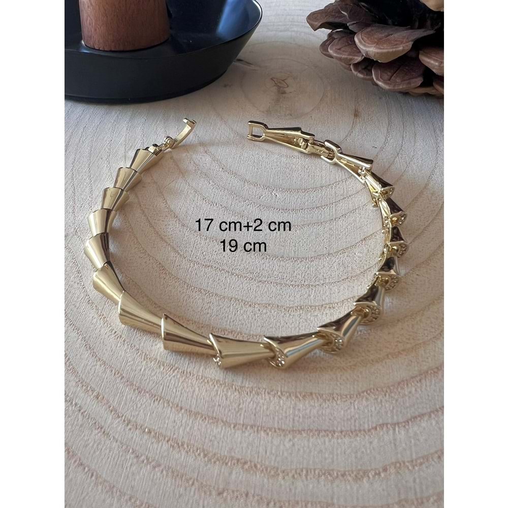 XUPING 14K GOLD RENK ZİRKON TAŞLI ÇİVİ MODEL BİLEKLİK 17+2CM ACR9704