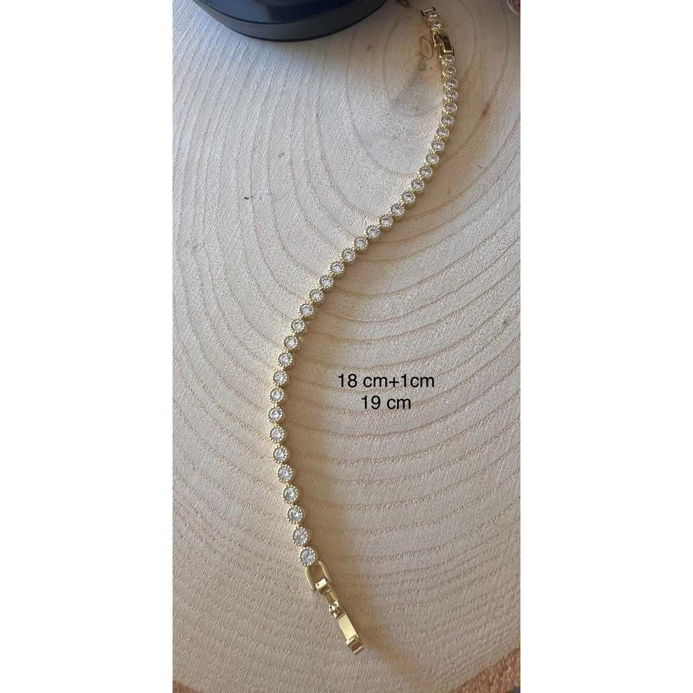 XUPING 14K GOLD RENK YUVARLAK TAŞLI SUYOLU BİLEKLİK 18+1CM ACR9707