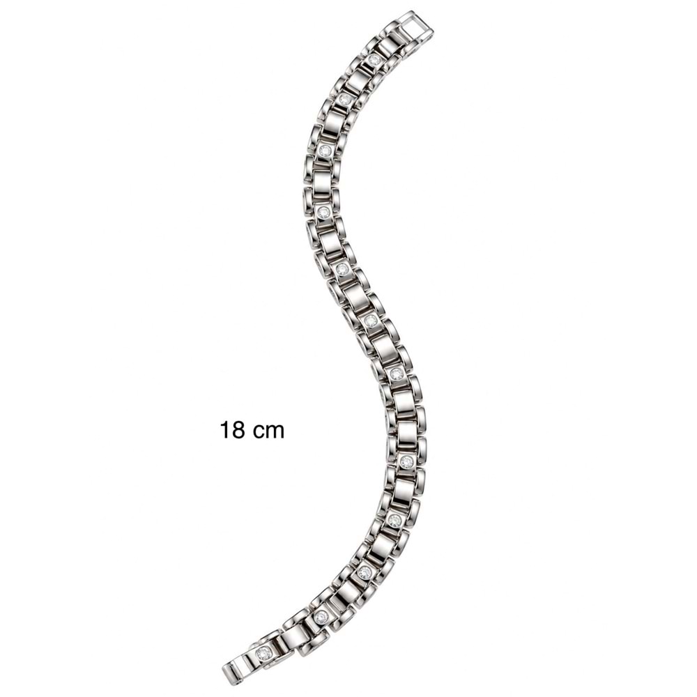 XUPING GÜMÜŞ RENK YUVARLAK TAŞLI KORDON BİLEKLİK 18CM ACR9720