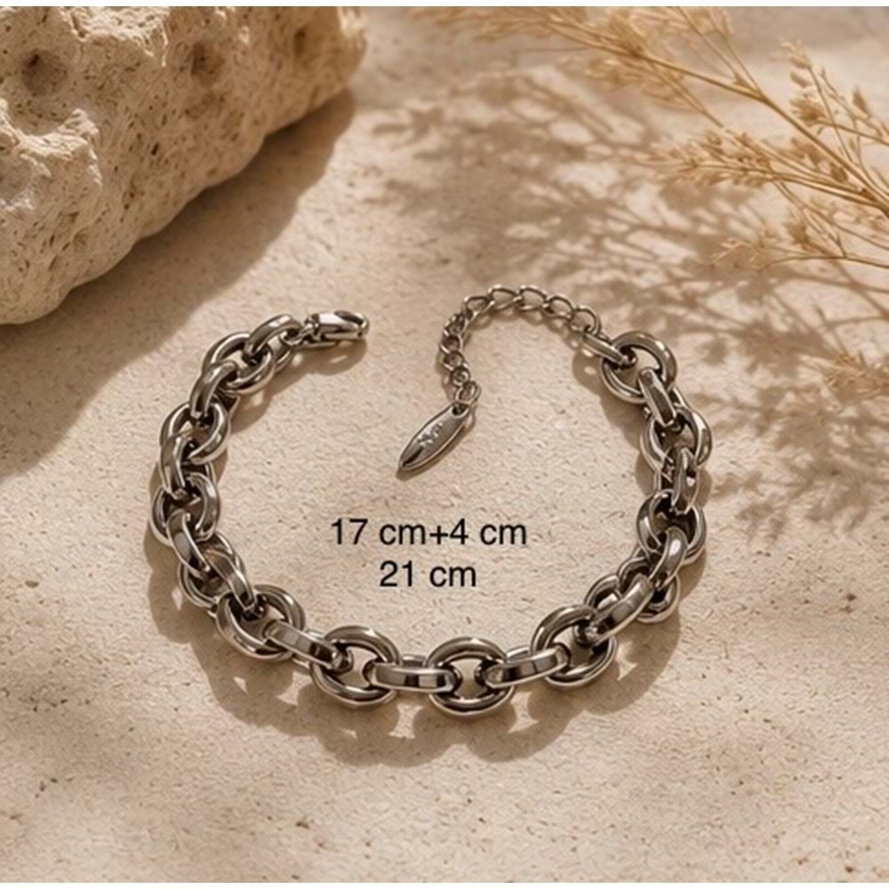 XUPING GÜMÜŞ RENK ZİNCİR BİLEKİLK 17+4CM ACR9790